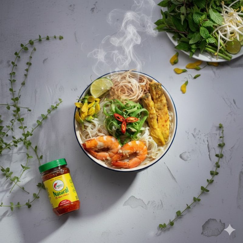 bún cá Châu Đốc ăn cùng bớt bằm ChiliCa