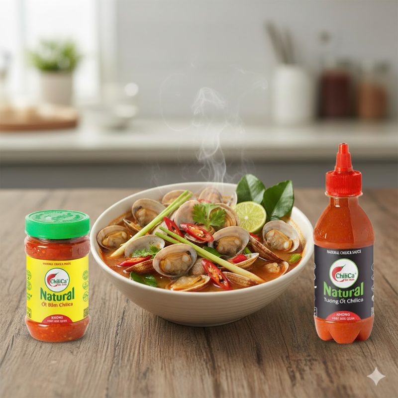 Chế biến nghêu hấp Thái cùng ChiliCa